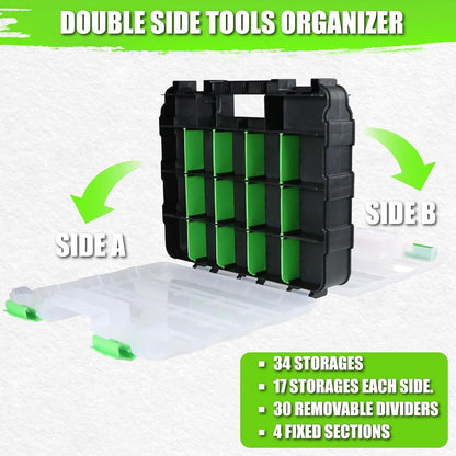  Boîte à Outils à 34 Compartiments - Boîte De Rangement Pour Vis - Pièces Métalliques - Quincaillerie - Tournevis - Boîte De Rangement Pour L'organisation
