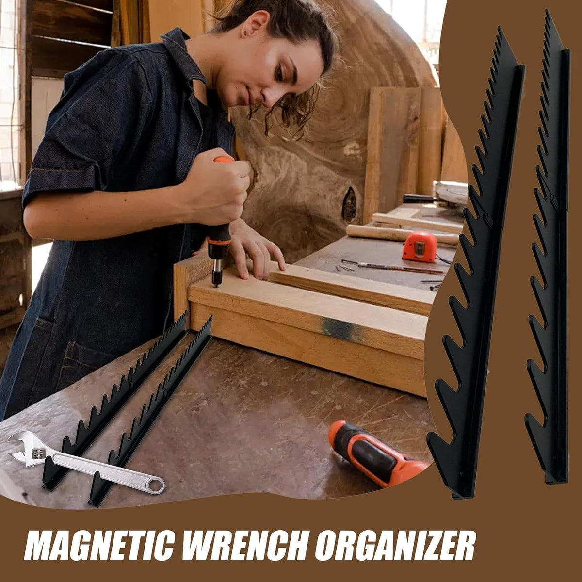 GENERIC Porte-clés – Support Mural Magnétique à Cliquet Pour Boîte à Outils | Cintre Pour Armoire Mécanique, Maison, Tiroir, établi, Ateliers, Bricoleurs, Garages Industriels