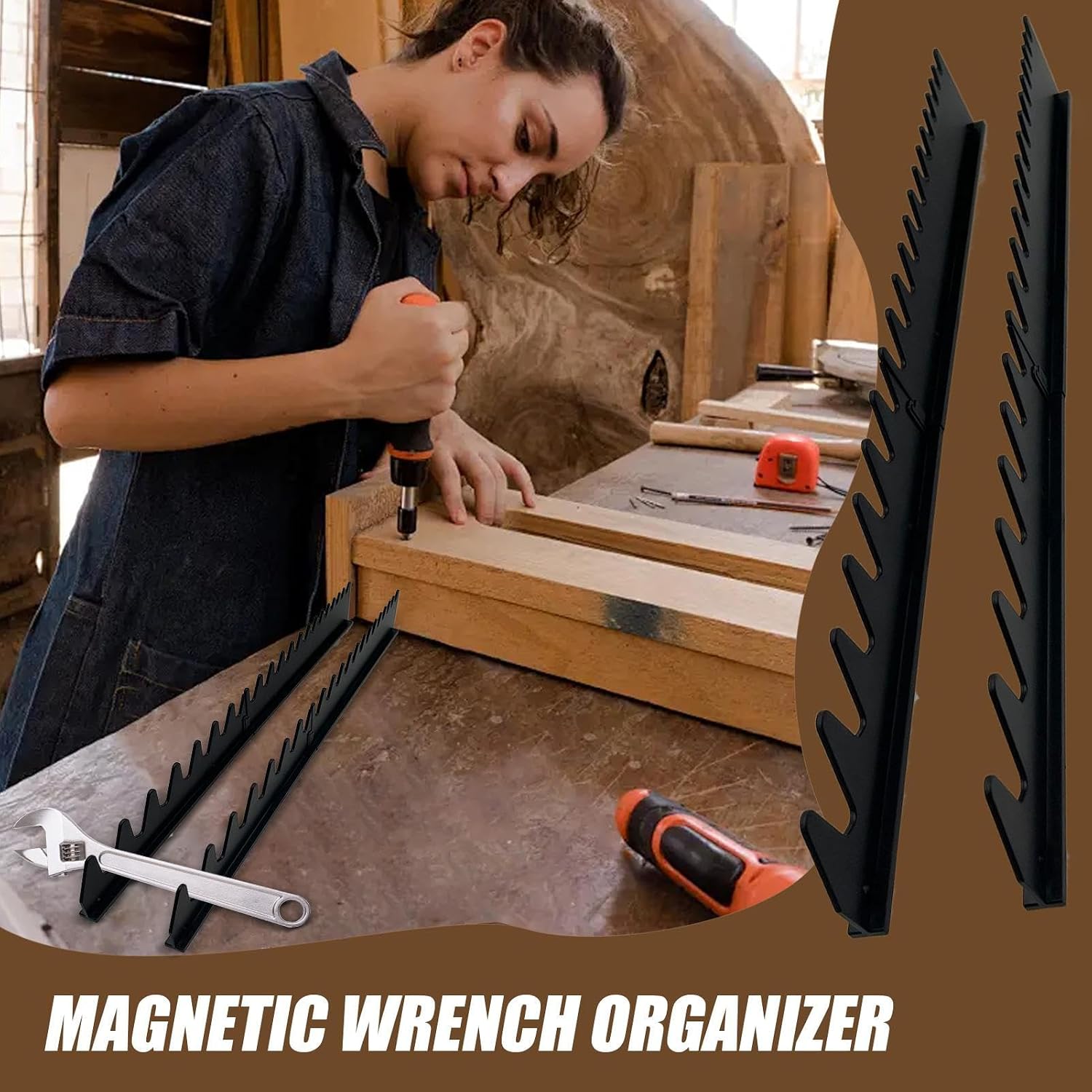 GENERIC Porte-clés – Support Mural Magnétique à Cliquet Pour Boîte à Outils | Cintre Pour Armoire Mécanique, Maison, Tiroir, établi, Ateliers, Bricoleurs, Garages Industriels