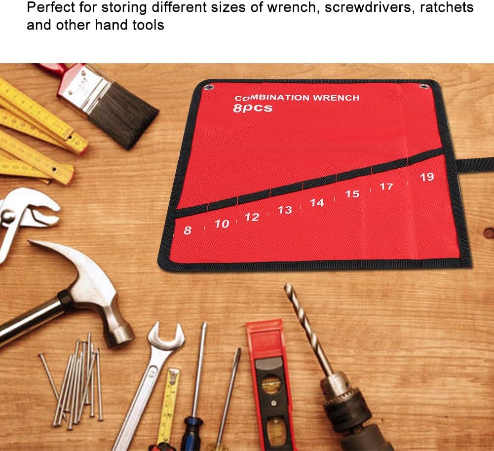  Toile Multi-Poches Enroulable Outils Sac De Rangement Clé Pince Porte-clé Organisateur (8 Bouches)