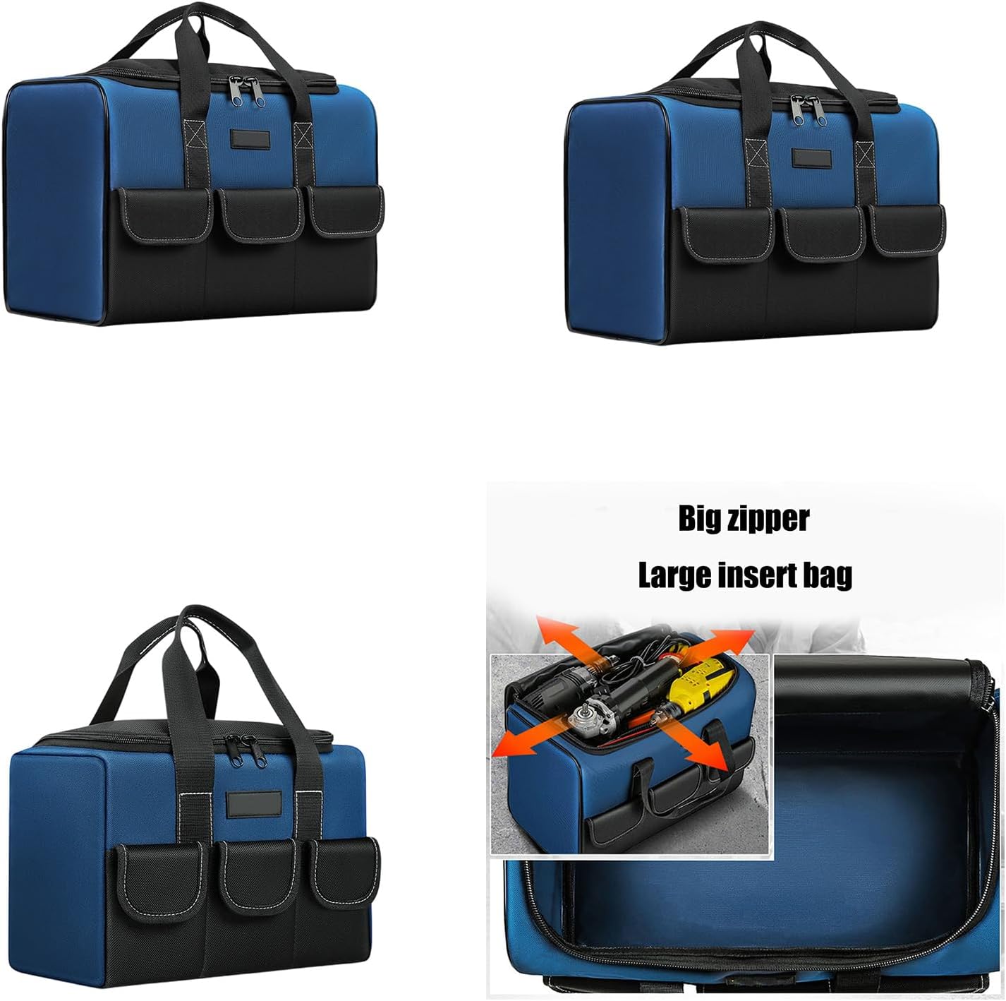  Sac De Rangement Pour Outils Industriel, Avec Poignées Renforcées, Imperméable Pour Mécaniciens, Entrepreneurs Et Outils De Maintenance En Tissu