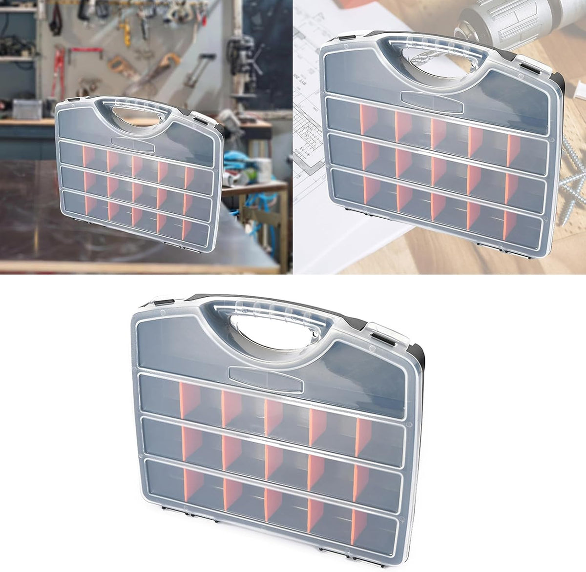  Boîte De Rangement à Vis épaisse Avec Couvercles, Compartiments, Boîte à Outils, Compartiment, Conteneurs De Tri De Vis, Boîte De Rangement Pour Boulons