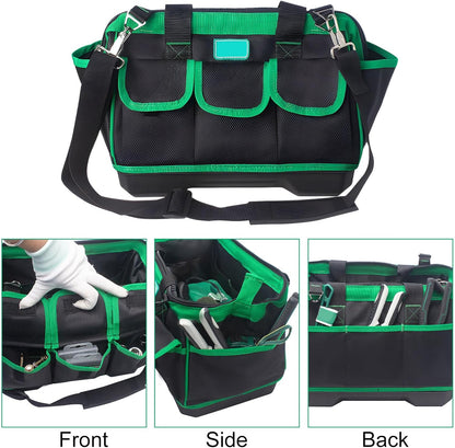  Sac à Outils De 40,6 Cm, 45,7 Cm, Avec Bandoulière Réglable, étanche, Avec 8 Poches Extérieures, Poignée En Caoutchouc