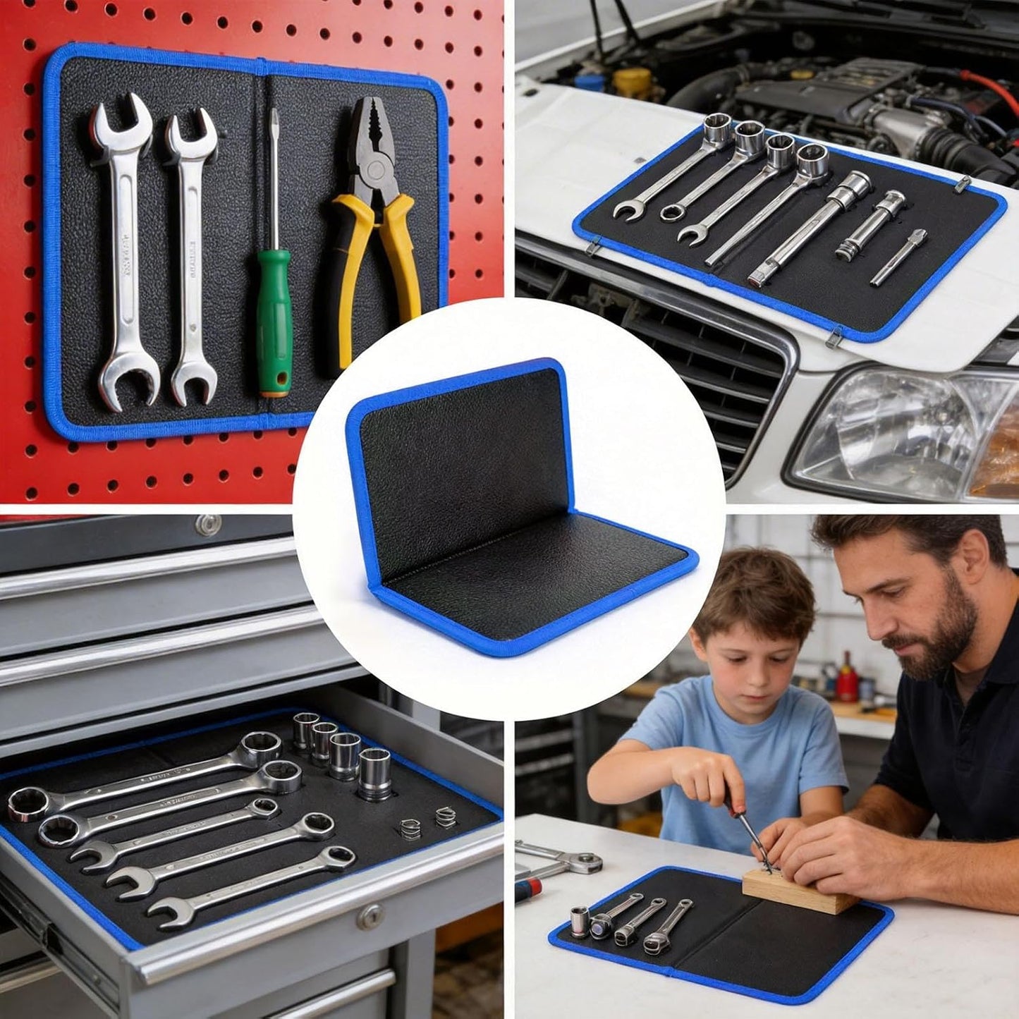  Tapis à Outils Magnétique - Plateau De Pièces Pliable Antidérapant - Tapis De Travail Magnétique,pour Atelier Travaux électronique Automobile Mécanique Garage Maison Boulons Tournevis Clés