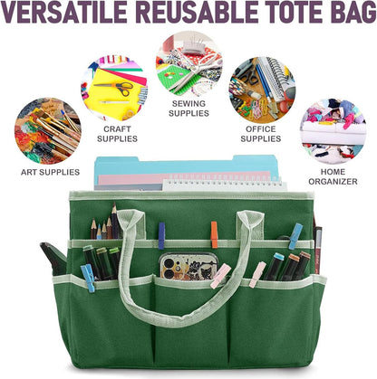  Sac à Outils Pliable En Tissu Polyester Et Poignées De Transport Renforcées, Sac à Outils Artistiques à Compartiments Multiples