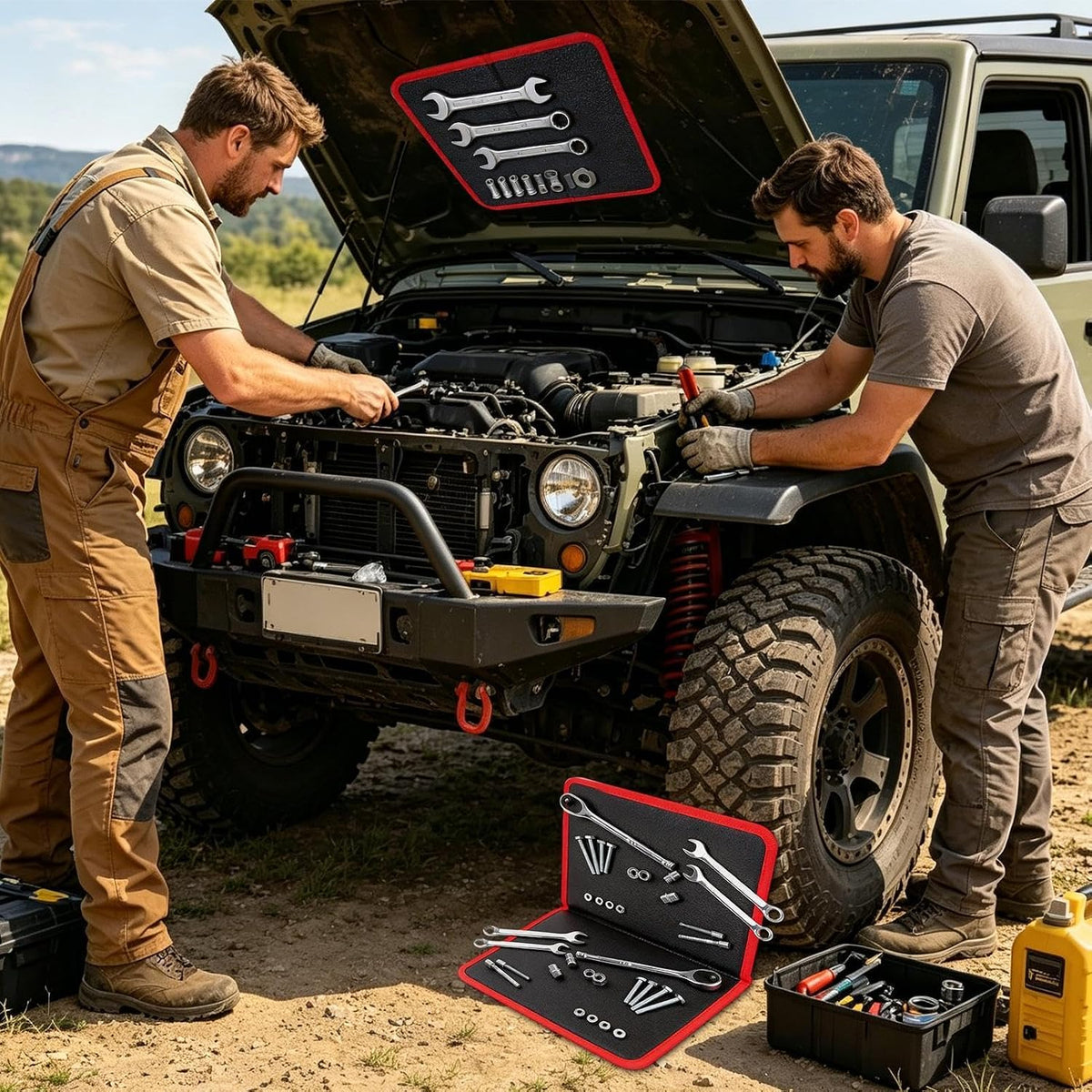  Tapis Magnétique Pour Pièces D'Outils,Organisateur De Pièces Antidérapant | Tapis Porte-Outils Magnétique Flexible,pour Garage Maison Voiture Auto Bricolage Électronique Clés Tournevis Boulons