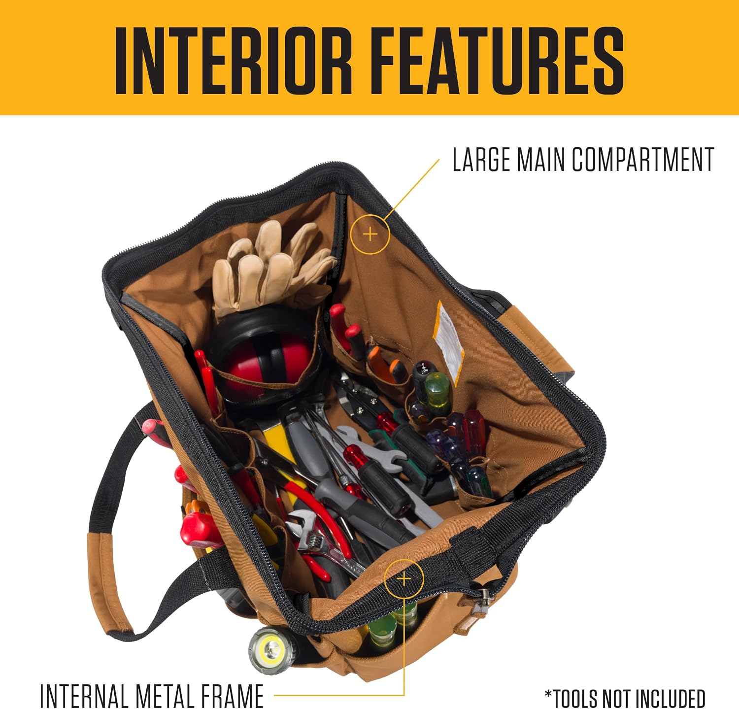  Carhartt Onsite Sac à Outils Durable, Résistant à L'eau, Sac De Rangement Pour Outils, Lourd, 40,6 Cm, 30 Poches, Noir