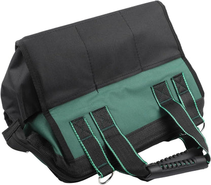  Sac à Outils Robuste Vert De 40,6 Cm Avec Plusieurs Compartiments Et Sangle Rembourrée Pour Un Transport Facile (B)