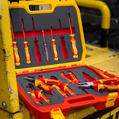  HÖGERT TECHNIK Lot De 12 Outils électriciens Isolés 1000 V Tournevis Manuel, Tournevis Plat Et Cruciforme, Pinces, Test De Tension, Coffret En Plastique