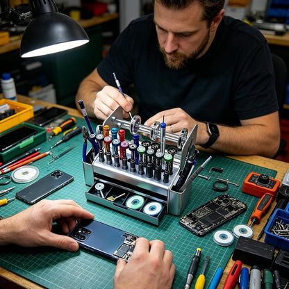 GENERIC Boîte De Rangement Pour Réparation De Téléphone | Avec Trous De Rangement, Boîte De Rangement Pour Outils De Réparation électronique | Pour Soudure, Huile, Vis, Intérieur, Bureau, Studio, Atelier