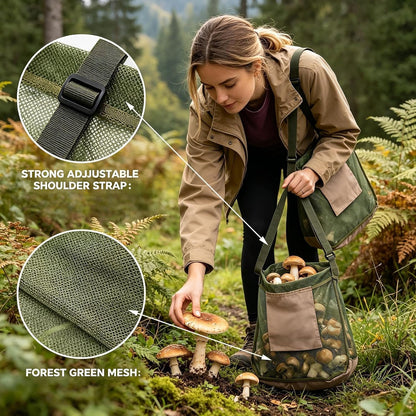 GENERIC Sac À Champignons De Cueillette - Grande Capacité Avec Poche Téléphone - Sac De Cueillette Extérieur | Pour Les Amoureux De La Nature Les Passionnés Plein Air Randonneurs Forêt Sentiers