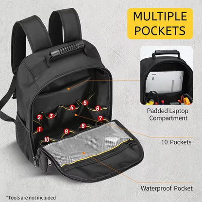  Sac à Dos D'électricien Professionnel Avec Oxford Imperméable Et Bretelles Confortables Pour Un Transport Facile Des Outils