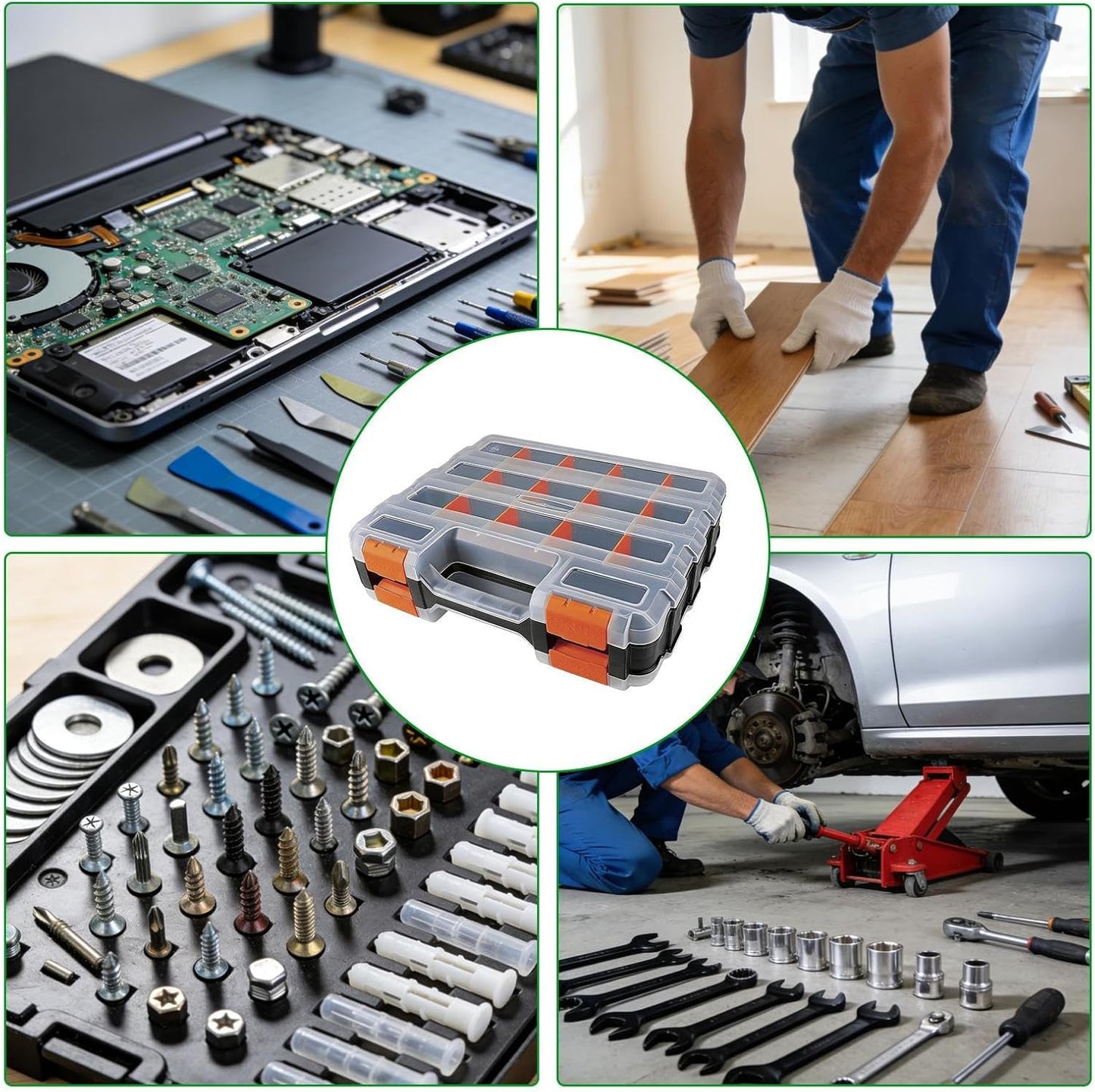 GENERIC Organisateur De Vis - Boîte Avec 34 Compartiments,Organisation D'Outils Pour Petites Pièces,pour Écrous Clous Perles Boulons Composants Électroniques Garage Et Atelier