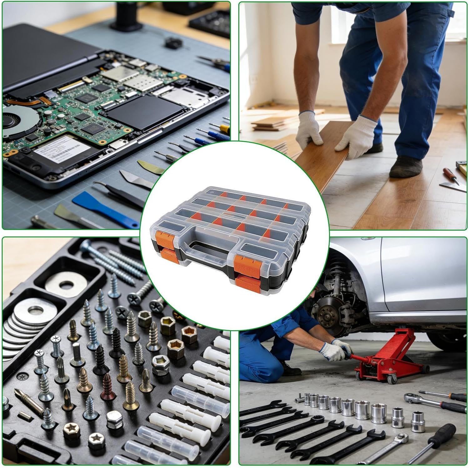 GENERIC Organisateur De Vis - Boîte Avec 34 Compartiments,Organisation D'Outils Pour Petites Pièces,pour Écrous Clous Perles Boulons Composants Électroniques Garage Et Atelier