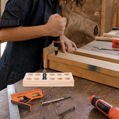  STOBAZA Porte-Outils En Bois Pour Pinces De Précision Et Accessoires, Support De Rangement Compact Pour Atelier De Bricolage Et Travaux Manuels