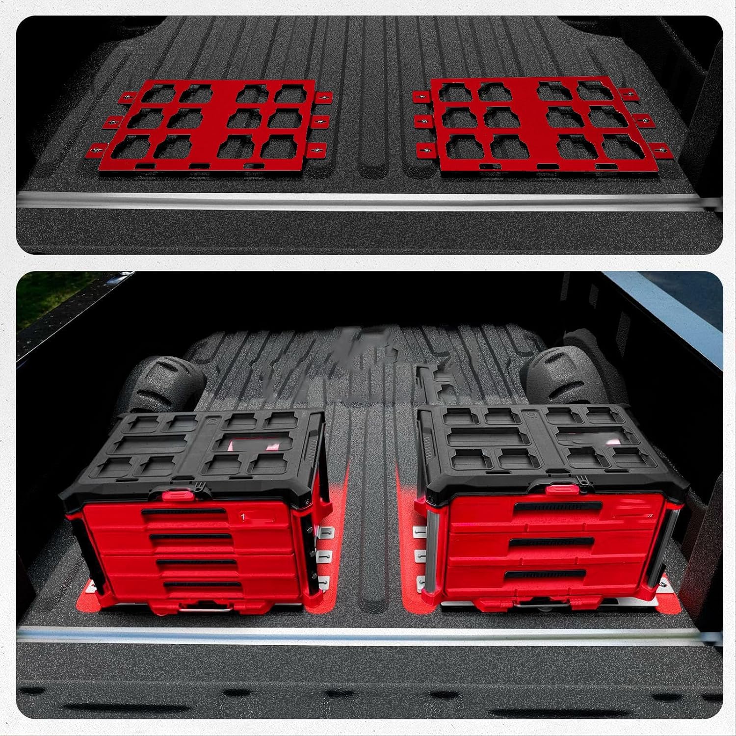  Brrnoo Plaque De Montage En Alliage D'aluminium Compatible Avec La Boîte à Outils Packout, Support Mural Ou Au Sol Pour Système De Stockage Et D'organisation Des Outils, 13,4 X 21,9 (rouge)