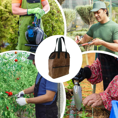  Sac à Outils De Jardin Ciré De 16 Onces, Sac à Outils Robuste, Organisateur De Rangement Durable, Porte-outils Multi-poches Pour Fleuriste, Atelier,