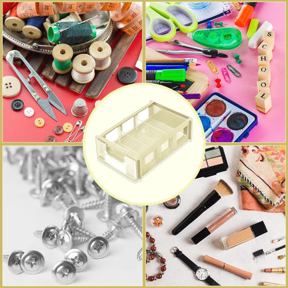  Trimming Shop Lot De 2 Boîtes De Rangement Empilables Réglables En Plastique Pour Pièces Mini/grandes Et Transparentes Et Tiroir De Rangement, Rangement Pour écouteurs, Fils électriques, Outils,