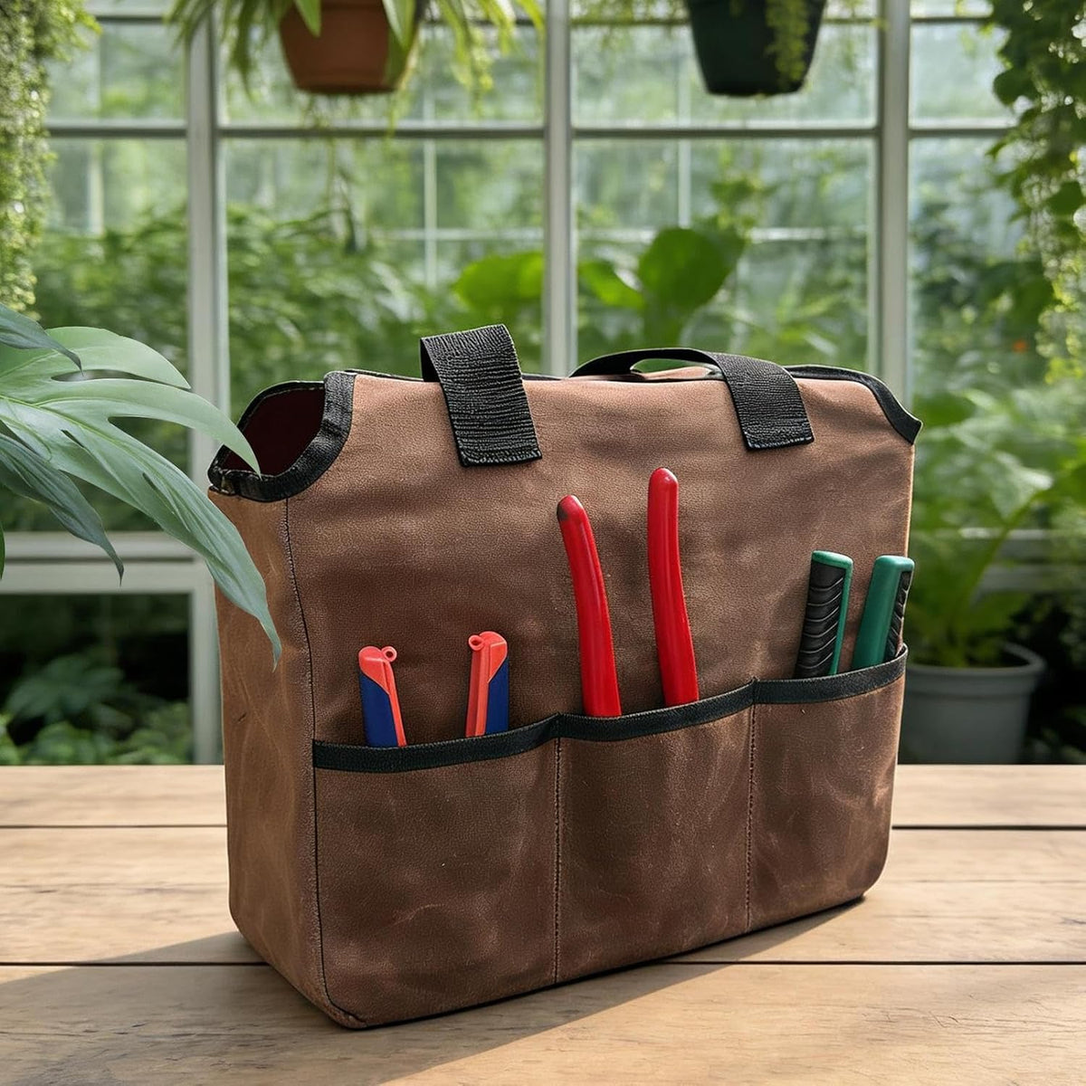  Sac De Jardin, Sac De Transport Avec Poignée Renforcée Et Plusieurs Poches, Organisateur D'outils De Jardin, Pour Débutants, Amateurs, Paysagistes, Hommes Et Femmes, Jardinage En Plein Air