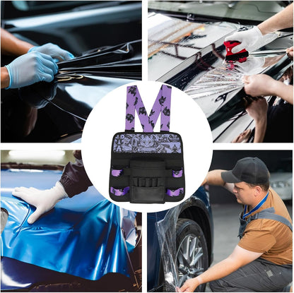 GENERIC Sac à Outils De Voiture – Pochette En Tissu Oxford De Grande Capacité, Bandoulière Amovible, étui Professionnel Pour équipement De Teinture, Fonction D'entretien Du Véhicule, Catégorie De Stockage De