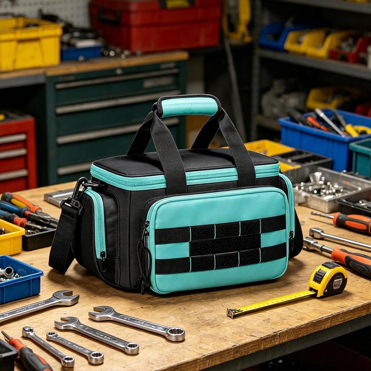 GENERIC Sac à Outils Fourre-tout | Étui De Rangement Portable En Tissu Oxford | Sacs à Outils Robustes Avec Poignées | Pour Le Travail De Jardin, électricien, Charpentier, Université, Dortoir, Voyage