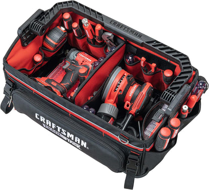 CRAFTSMAN Trade STACK CMST21451 Sac à Outils Avec Fermeture éclair, 56,8 Cm, Polyester, Noir/rouge
