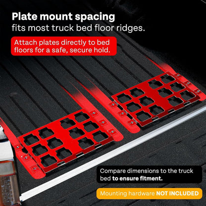  Brrnoo Plaque De Montage En Alliage D'aluminium Compatible Avec La Boîte à Outils Packout, Support Mural Ou Au Sol Pour Système De Stockage Et D'organisation Des Outils, 13,4 X 21,9 (rouge)