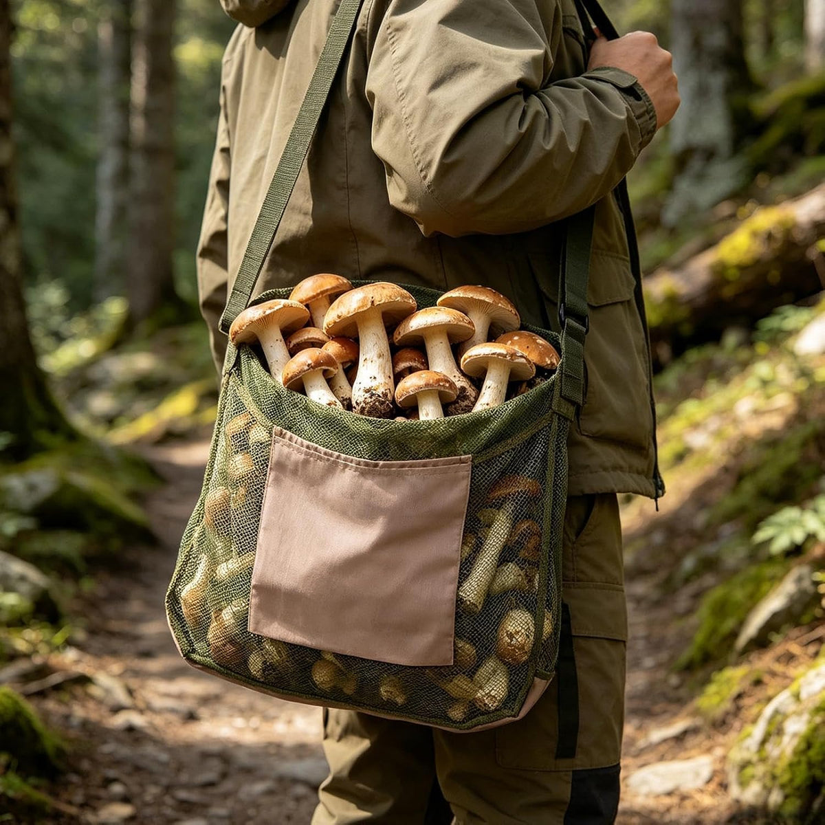 GENERIC Sac À Champignons De Cueillette - Grande Capacité Avec Poche Téléphone - Sac De Cueillette Extérieur | Pour Les Amoureux De La Nature Les Passionnés Plein Air Randonneurs Forêt Sentiers