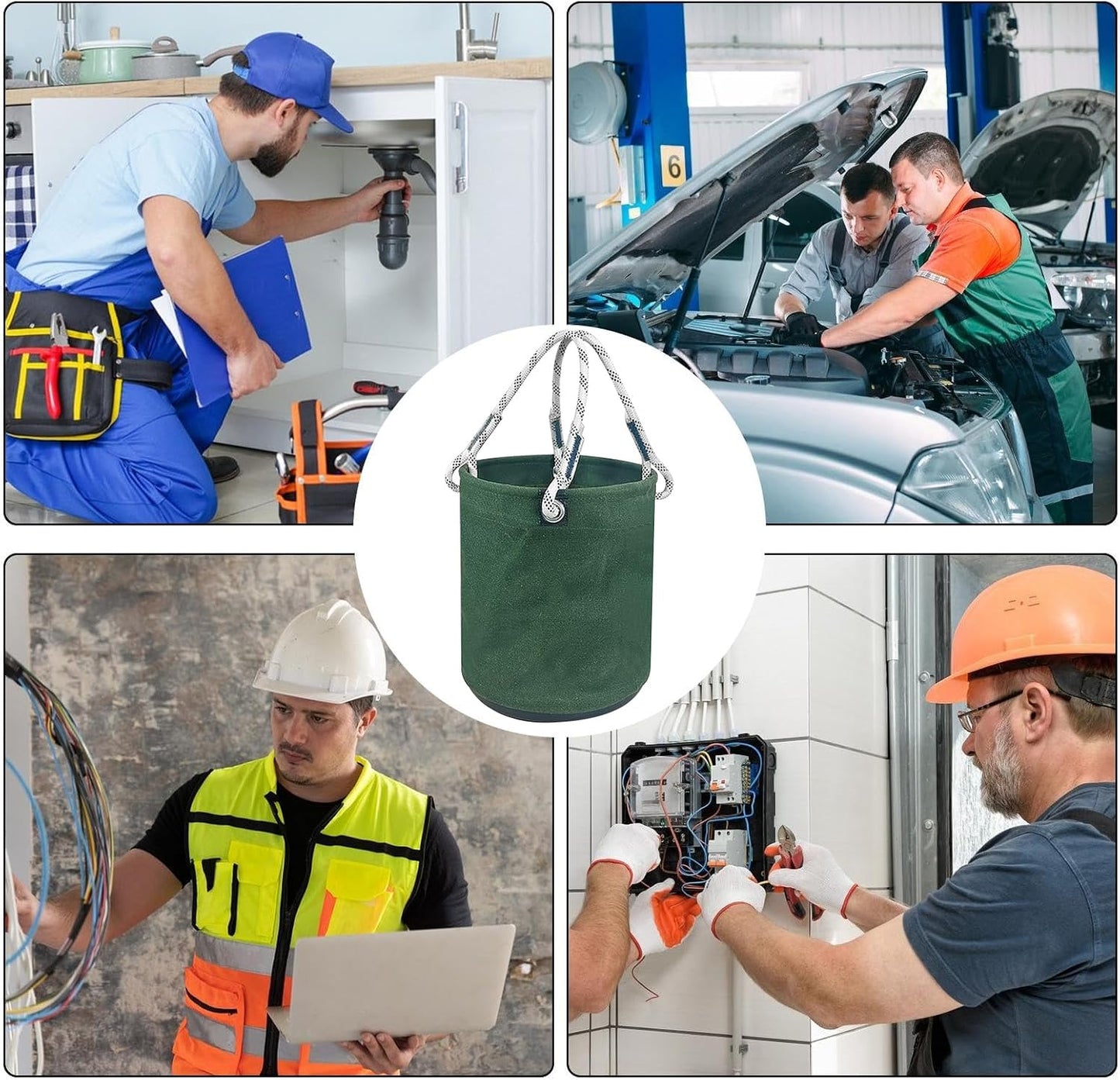  Seau De Rangement Pour Outils électriques, Seau En Toile, Sac De Rangement Léger Et Stable, Pour Atelier, Jardin