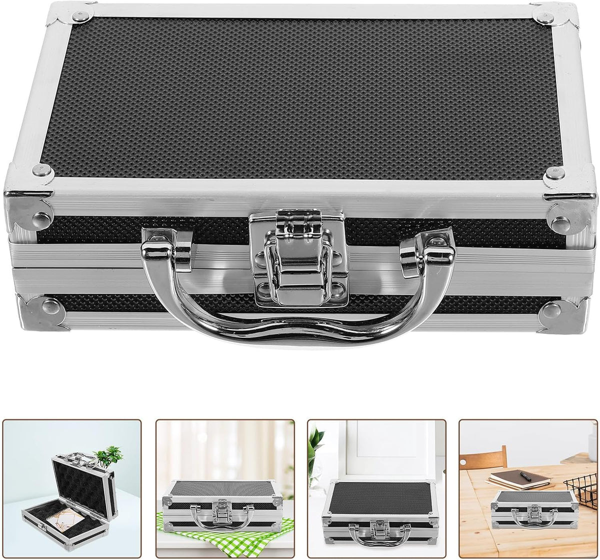  ULTECHNOVO Boîte à Outils De Voyage Portable En Alliage D'aluminium Mousse Antichoc, Mallette Noire Pratique Pour Rangement Et Organisation D'outils De Travail
