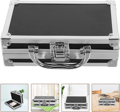  ULTECHNOVO Boîte à Outils De Voyage Portable En Alliage D'aluminium Mousse Antichoc, Mallette Noire Pratique Pour Rangement Et Organisation D'outils De Travail