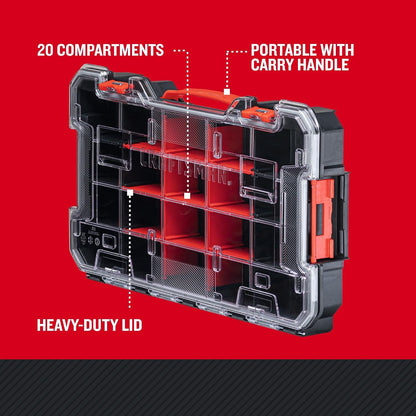  Craftsman Versastack CMST17828 Organiseur En Plastique Pour Petites Pièces 20 Compartiments, Rangement
