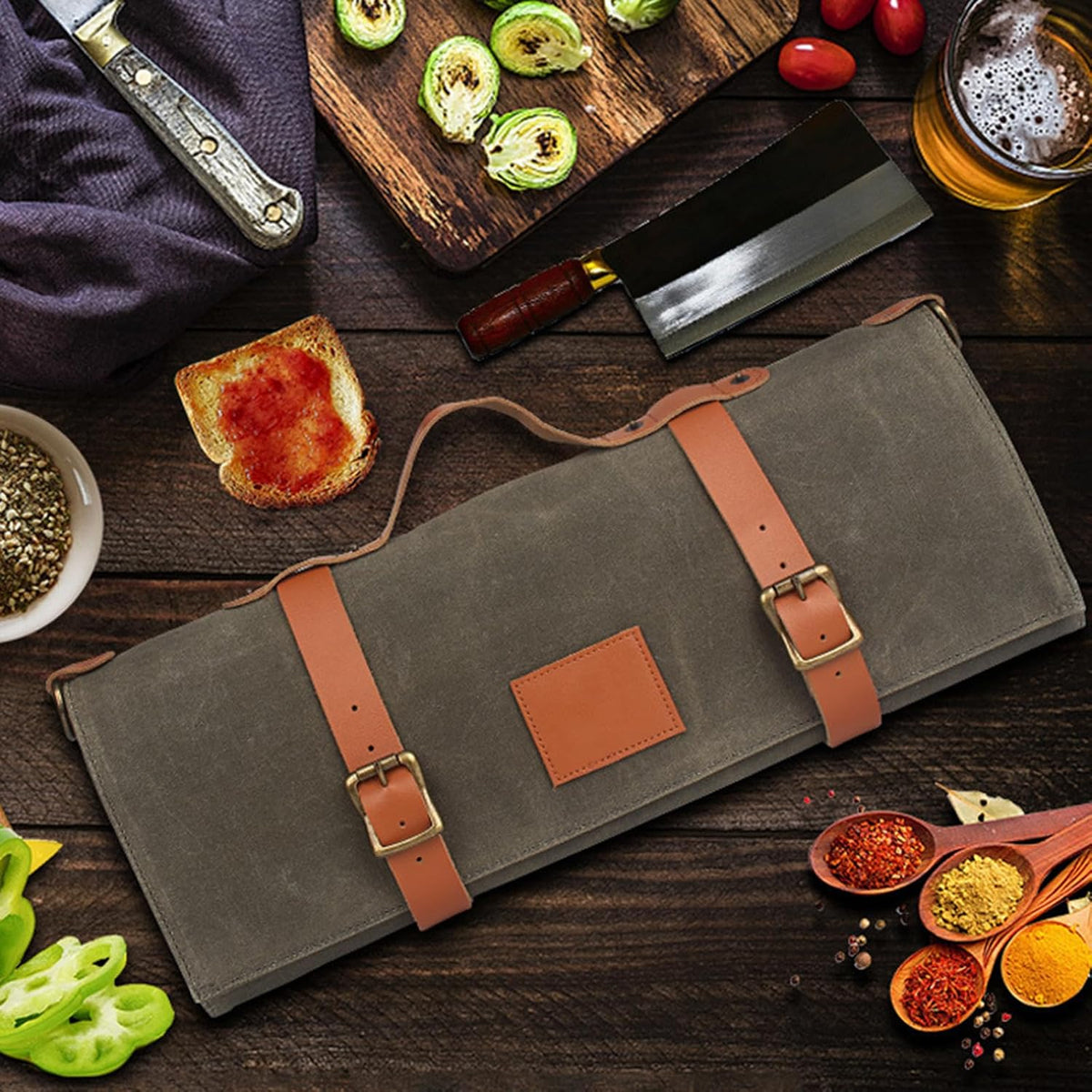  Sac à Outils De Grande Capacité Avec Poignée Ergonomique Et Sangle Réglable Pour Chefs Professionnels Et Amateurs De Cuisine