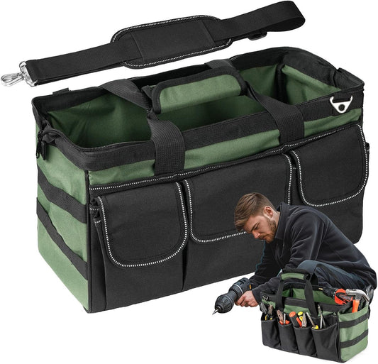 GENERIC Sac à Outils | Sac Fourre-tout Robuste à 16 Poches – Sacs à Outils D'électricien à Large Ouverture – Pour Homme, Mécanicien, électricien, Charpentier, Garage, Voyage, Réparation, Tournevis, Clés