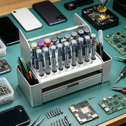 GENERIC Boîte De Rangement Pour Réparation De Téléphone | Avec Trous De Rangement, Boîte De Rangement Pour Outils De Réparation électronique | Pour Soudure, Huile, Vis, Intérieur, Bureau, Studio, Atelier