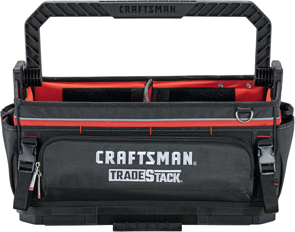  CRAFTSMAN Trade STACK CMST21451 Sac à Outils Avec Fermeture éclair, 56,8 Cm, Polyester, Noir/rouge
