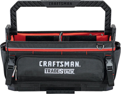 CRAFTSMAN Trade STACK CMST21451 Sac à Outils Avec Fermeture éclair, 56,8 Cm, Polyester, Noir/rouge