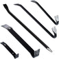  Relaxdays Pied-de-biche Lot De 5 Pièces, Levier Hexagonal, Grand Arrache-clou, En Acier, Noir
