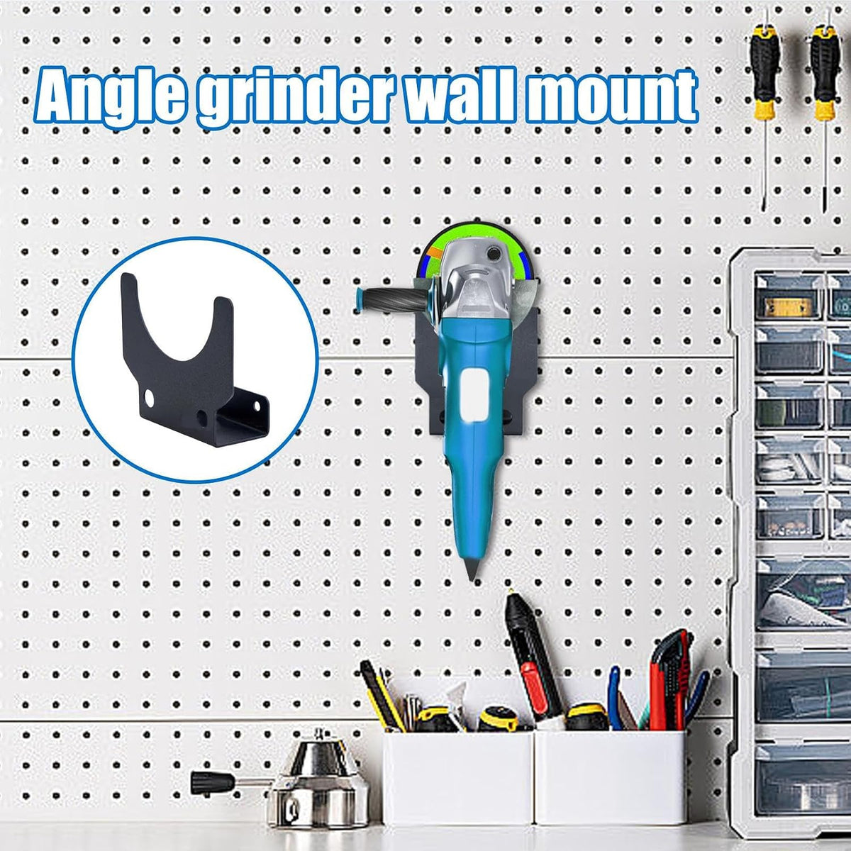  Support De Montage Mural, Montage Mural D'angle - Rack De Stockage De Broyeur à Angle Multifonctionnel - Fournitures De Garage Réutilisables, Organisateur D'outils Pour Les Coupeurs, Machines à