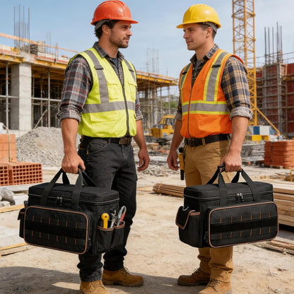  Sac à Outils D'Électricien | Grande Capacité Avec Poche Boîte, Ceinture Et Poignée Rembourrée - Sacoche Portable De Rangement Pour Outils | Pour Électricien Mécanicien Menuisier Construction Père Trav