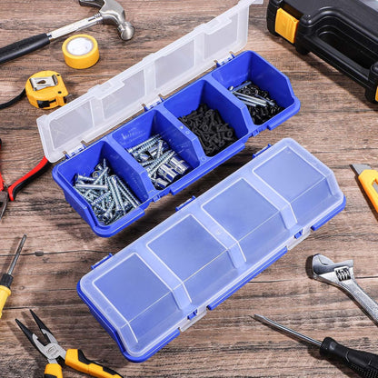  Yuanchu Lot De 6 Boîtes De Rangement à Vis Avec Couvercles, Empilables En Plastique, Bacs De Rangement, Compartiments Pour Garage, Ongles, Outils, Chariot, établi, Tiroirs