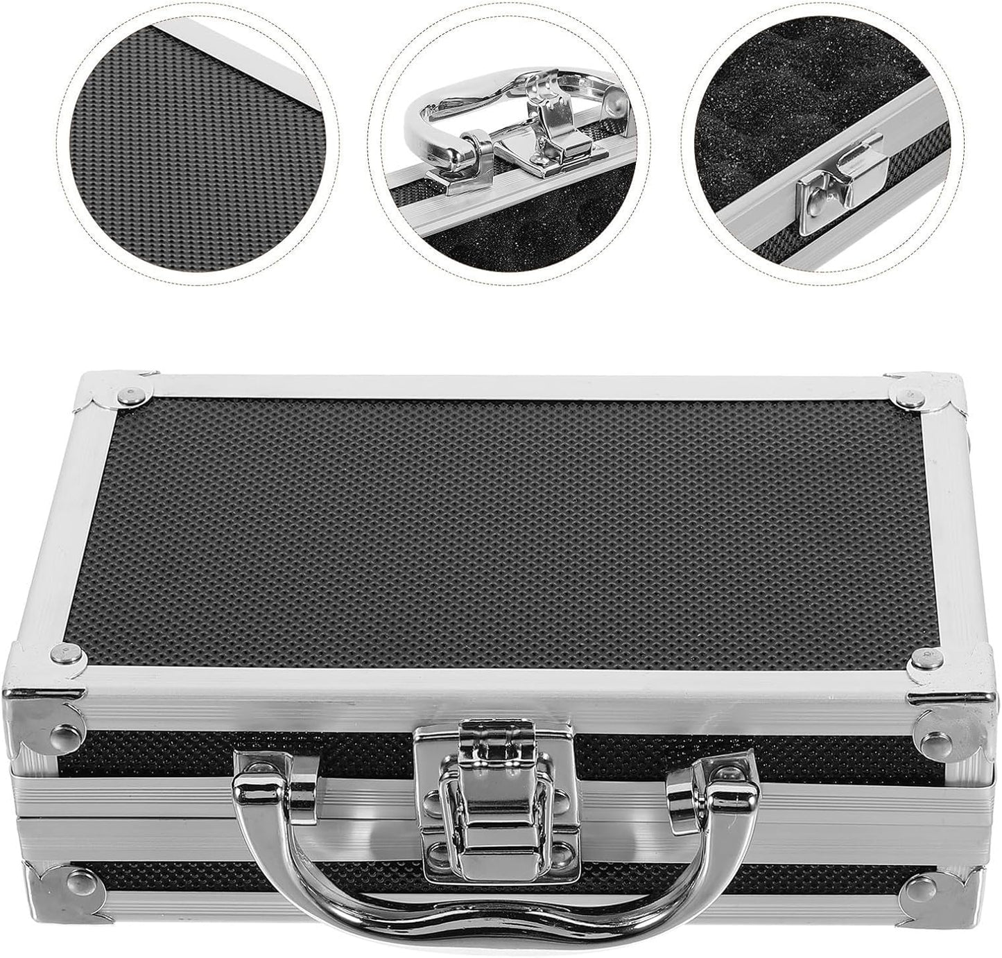  ULTECHNOVO Boîte à Outils De Voyage Portable En Alliage D'aluminium Mousse Antichoc, Mallette Noire Pratique Pour Rangement Et Organisation D'outils De Travail