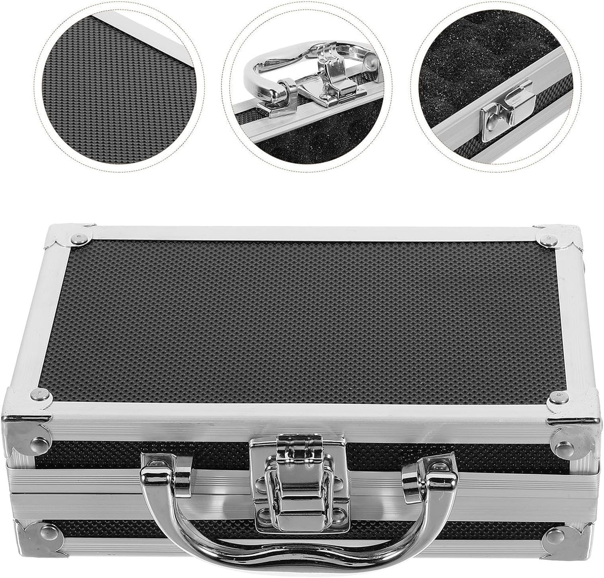  ULTECHNOVO Boîte à Outils De Voyage Portable En Alliage D'aluminium Mousse Antichoc, Mallette Noire Pratique Pour Rangement Et Organisation D'outils De Travail