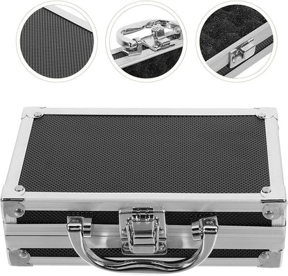  ULTECHNOVO Boîte à Outils De Voyage Portable En Alliage D'aluminium Mousse Antichoc, Mallette Noire Pratique Pour Rangement Et Organisation D'outils De Travail