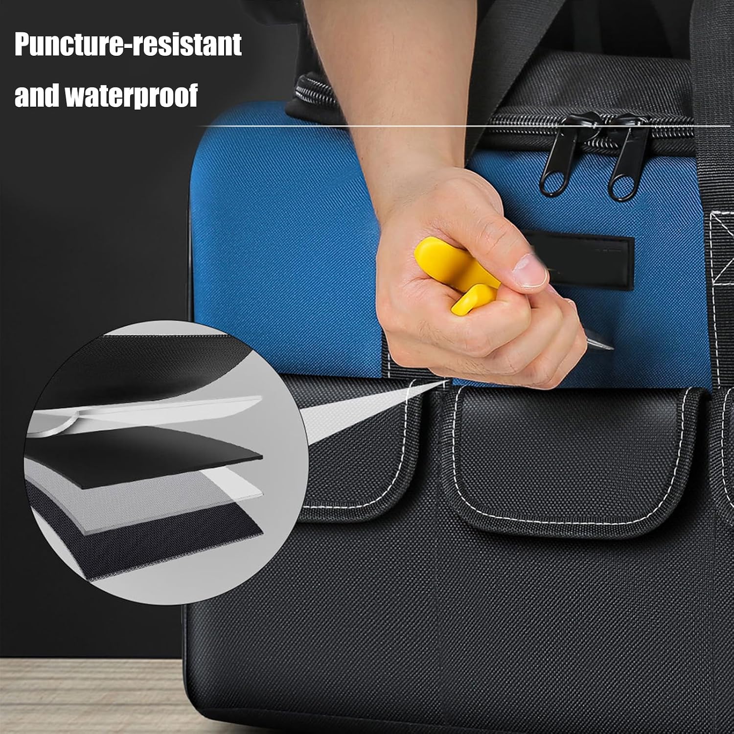  Sac De Rangement Pour Outils Industriel, Avec Poignées Renforcées, Imperméable Pour Mécaniciens, Entrepreneurs Et Outils De Maintenance En Tissu