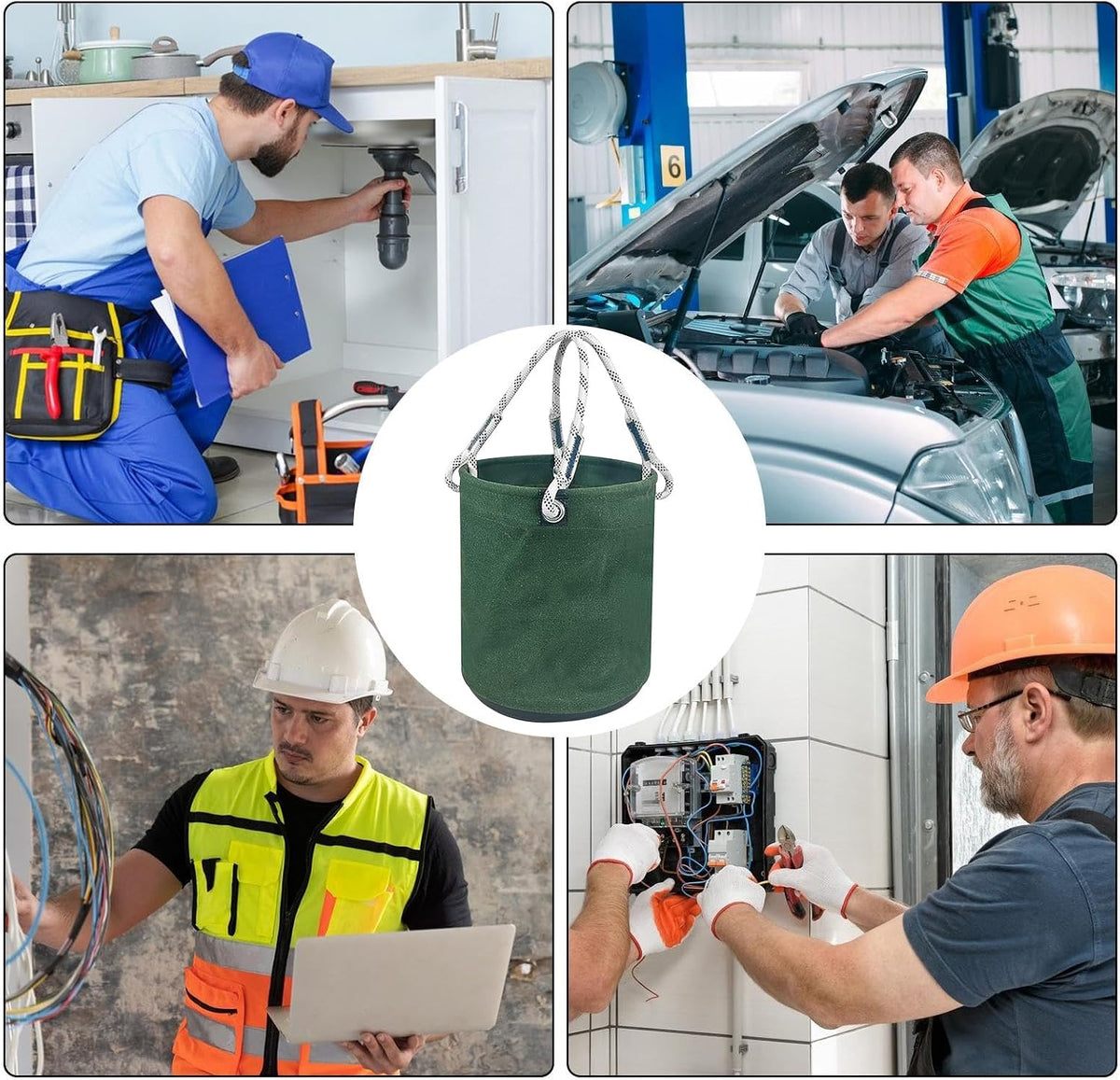 Sac Seau En Toile Pour Outils électriques, Organiseur D'électricien – Sac De Transport D'équipement électrique Léger Pour La Construction De Jardin