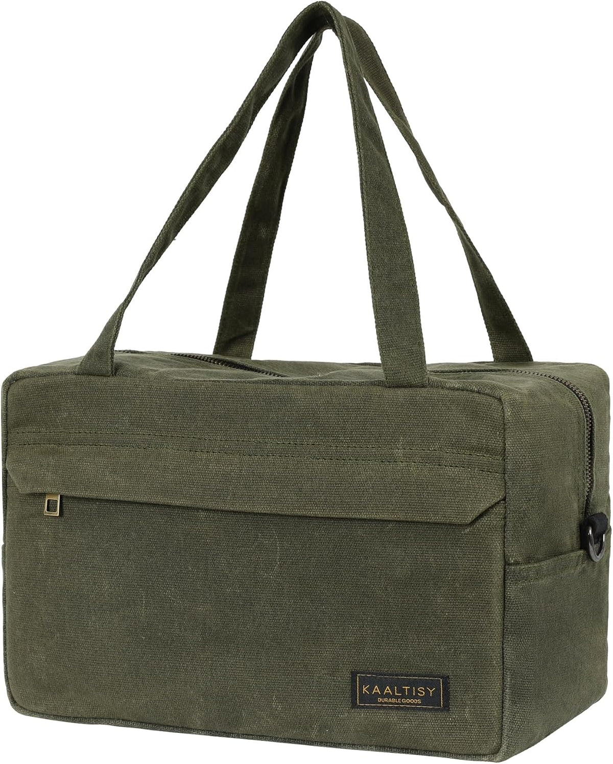  Sac Fourre-tout à Outils, 473,6 G En Toile Cirée Avec 7 Poches Et Bandoulière – Pour électricien, Entrepreneur, Réparateur, Porte-outils De Jardin Multifonction Avec Poignée Portable, Vert Kaki