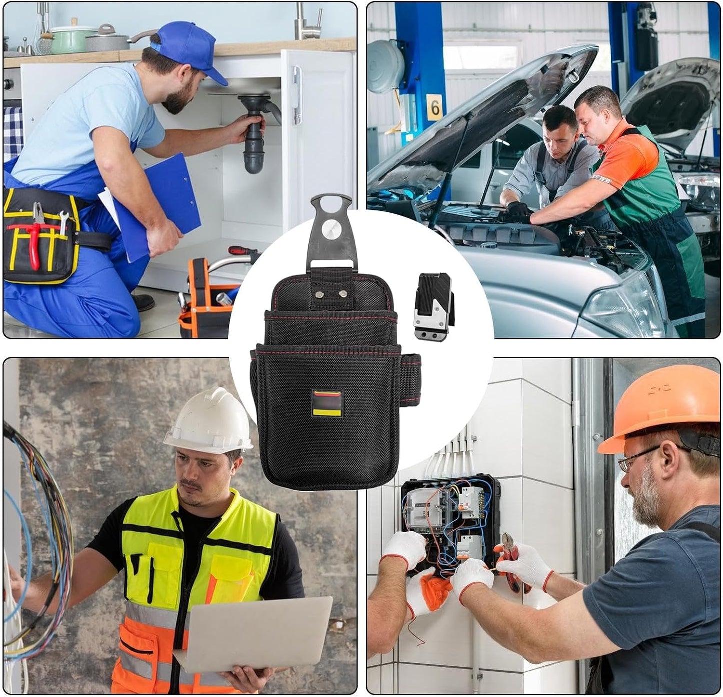 GENERIC Petite Pochette à Outils – Rangement à Dégagement Rapide Pour Outils D'électricien – Porte-outils Pour Pinces, Marteaux, Réparations électriques, Plomberie, Entretien, Travail Du Bois, Construction