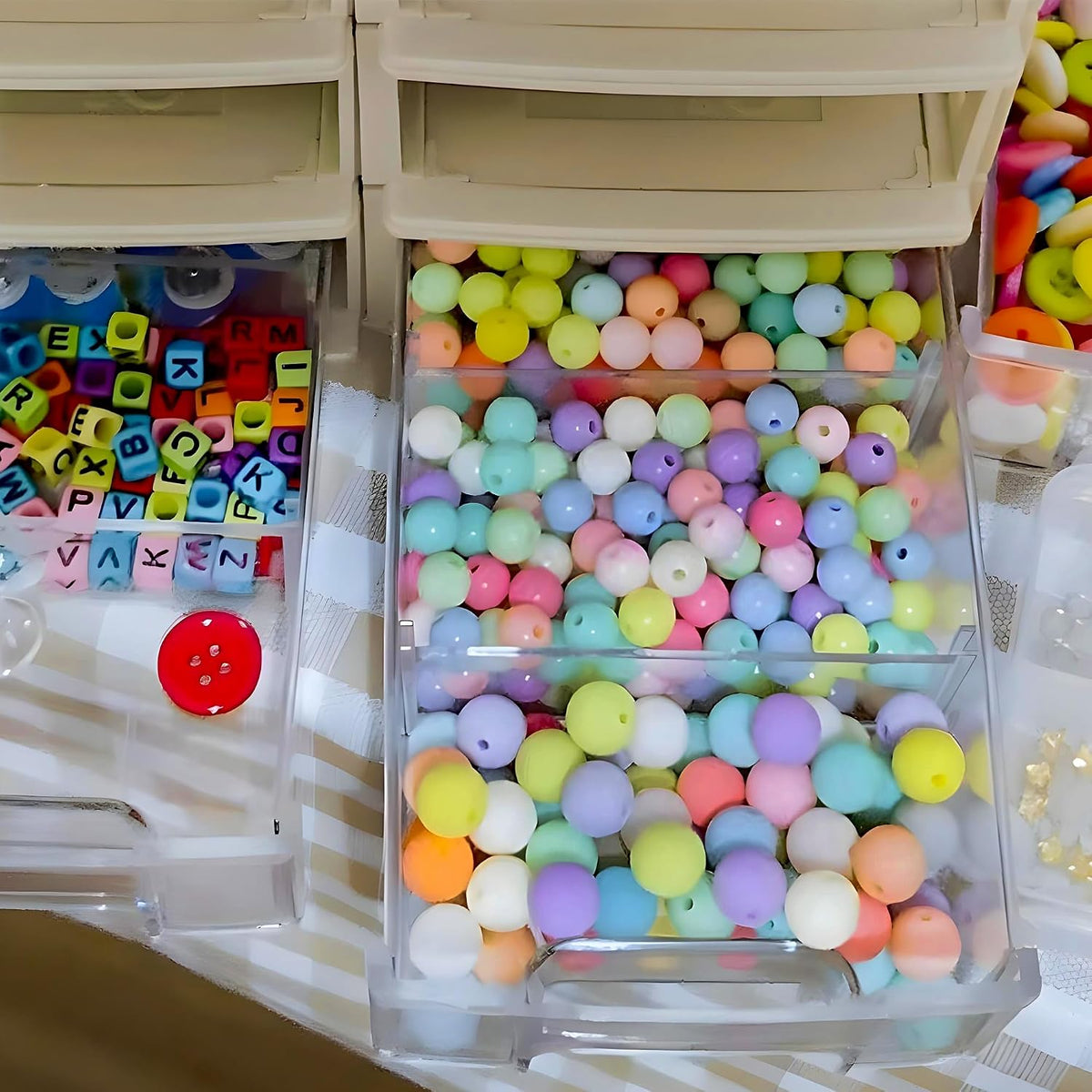  Trimming Shop Lot De 2 Boîtes De Rangement Empilables Réglables En Plastique Pour Pièces Mini/grandes Et Transparentes Et Tiroir De Rangement, Rangement Pour écouteurs, Fils électriques, Outils,