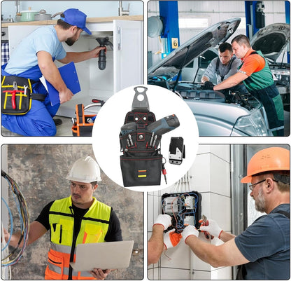  Sac à Outils De Ceinture | Sac Porte-Outils Ceinture Aimanté - Pochette à Vis Réglable Organisateur Pour Électricien, Porte-Perforateur Électrique Imperméable Pour Atelier De Menuiserie Et